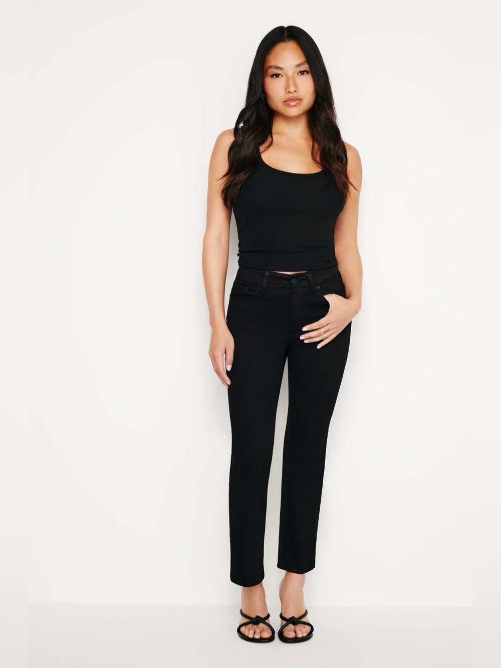 Good American - Never Fades Good Petite Straight Jeans